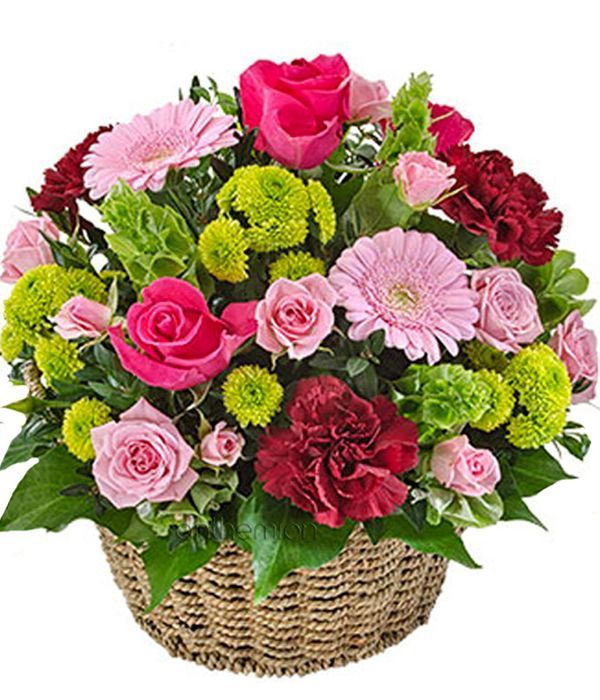 Beautiful flowers in basket