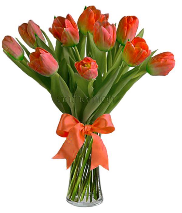 Bouquet with orange tulips