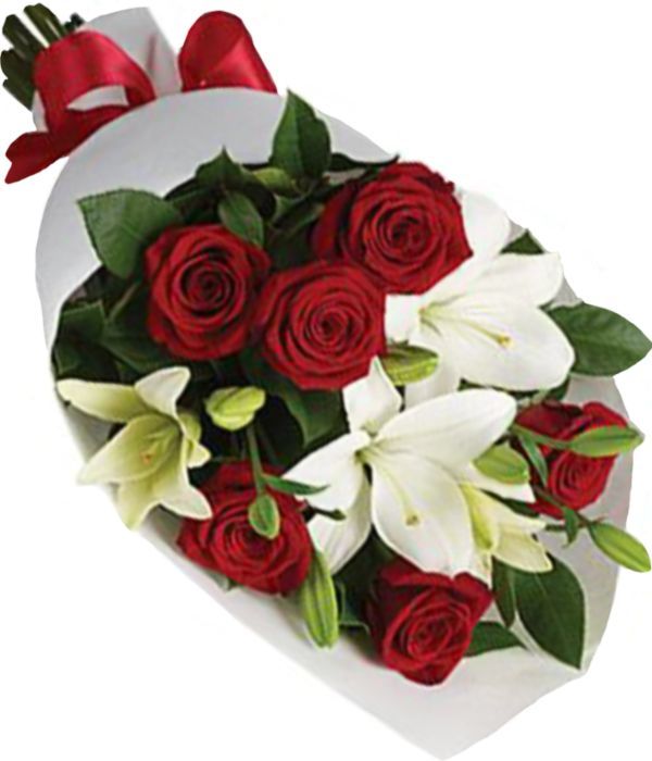 Ρομαντικά τριαντάφυλλα με λίλιουμ
