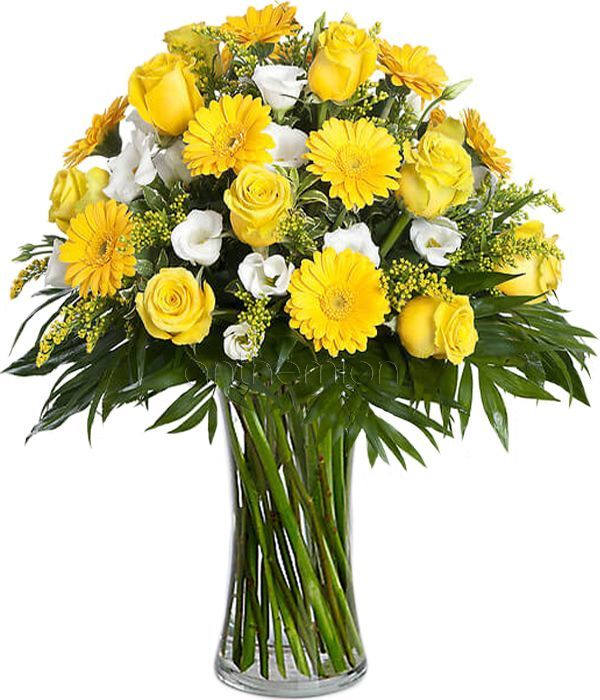 Χαρούμενο μπουκέτο με κίτρινα λουλούδια