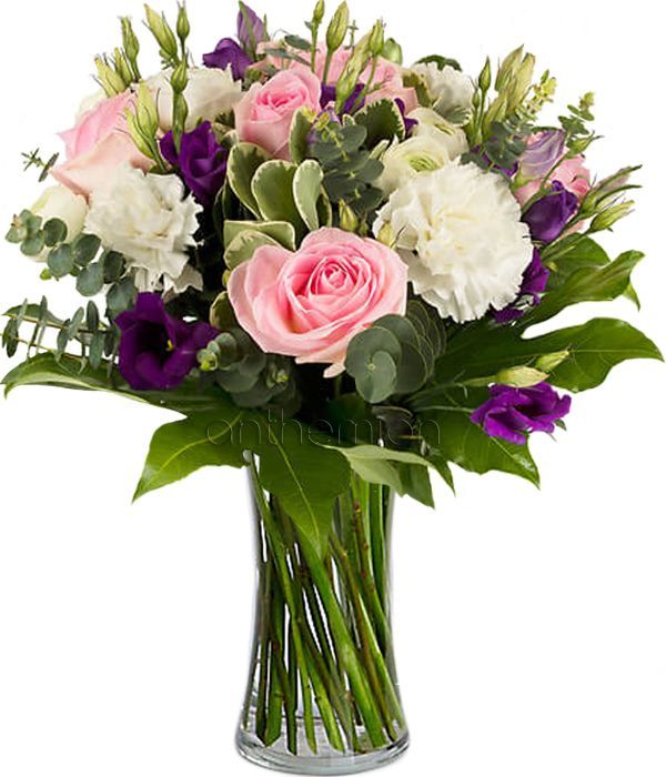 Wonderful bouquet with pink | purple flowers