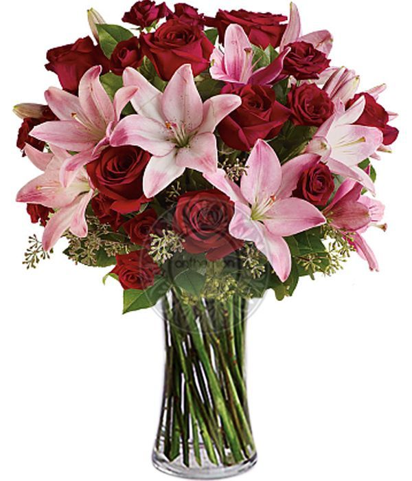 Μπουκέτο αγάπης με ροζ|κόκκινα άνθη