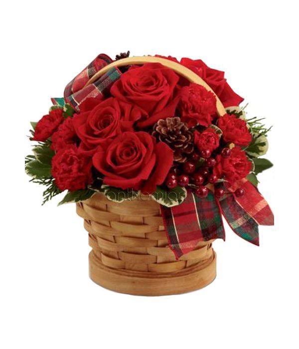 Festive basket arrangement