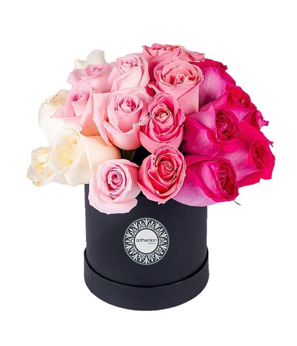 Sweet beauty with roses in black box 