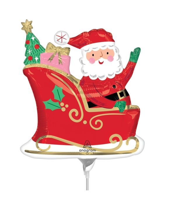Μπαλονάκι foil Άγιος Βασίλης με έλκυθρο