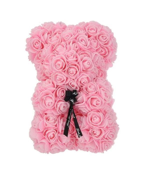Pink rose teddy bear 25cm