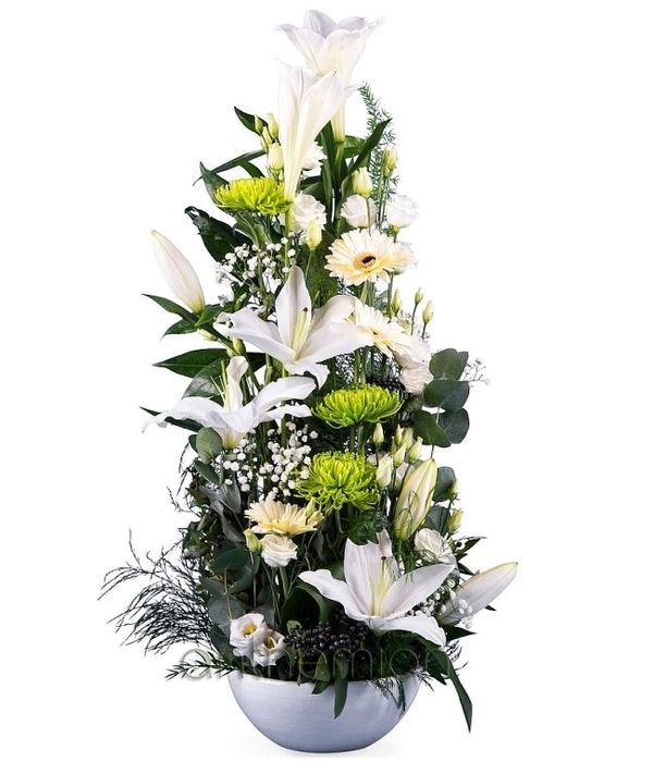 Send white tall arrangements