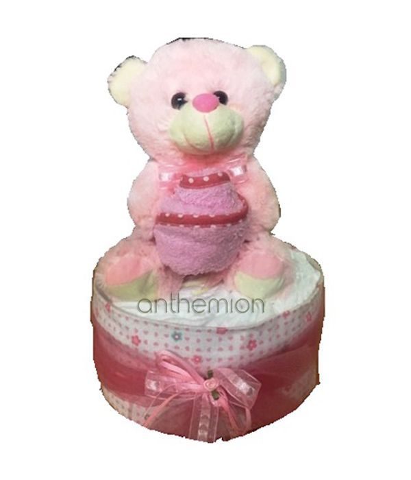 Diapercake in pink container 