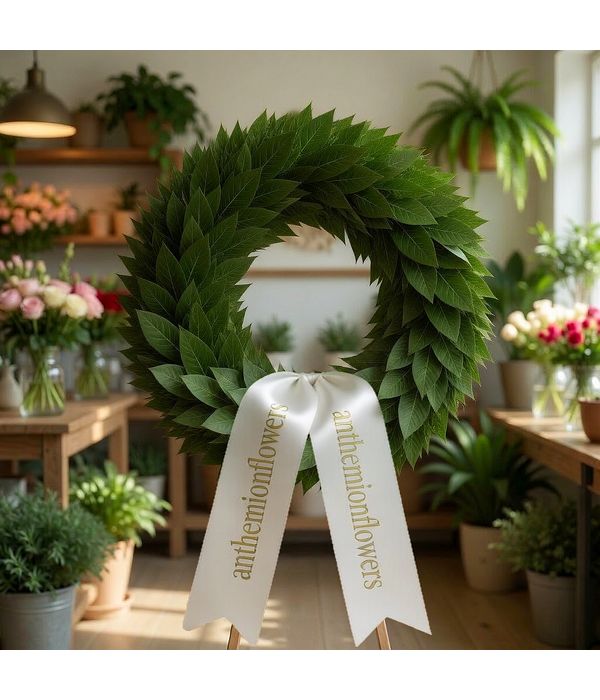 Laurel wreath for deposit in monuments.
