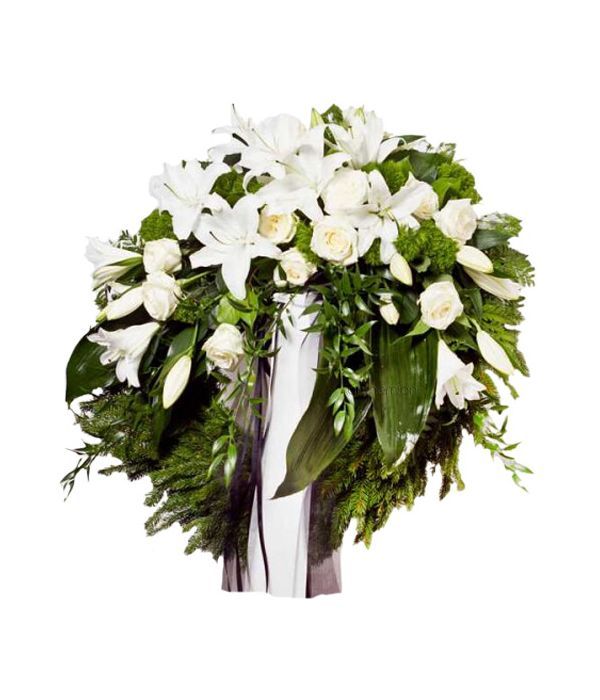 Funeral Wreath with roses and lilies