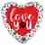 Foil balloon 20cm i love you with paws