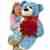 Red roses with light blue teddy bear 45cm