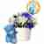 Flowers with teddy bear for baby boy