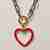 Pendant with red heart and thick chain