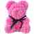 Pink artificial rose teddy bear 45cm