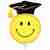 Graduation Smile balloon with stick 35cm.