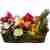 Basket filled with flowers, fruits and chocolate